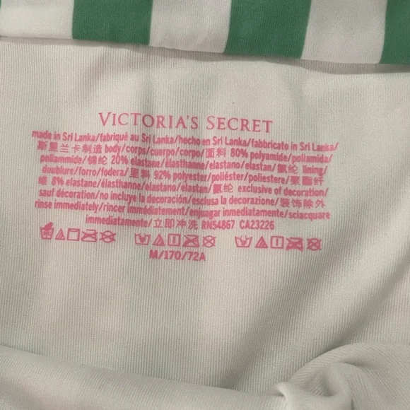 Victoria’s Secret bikini with green and white stripes NWT Size M - Picture 10 of 10